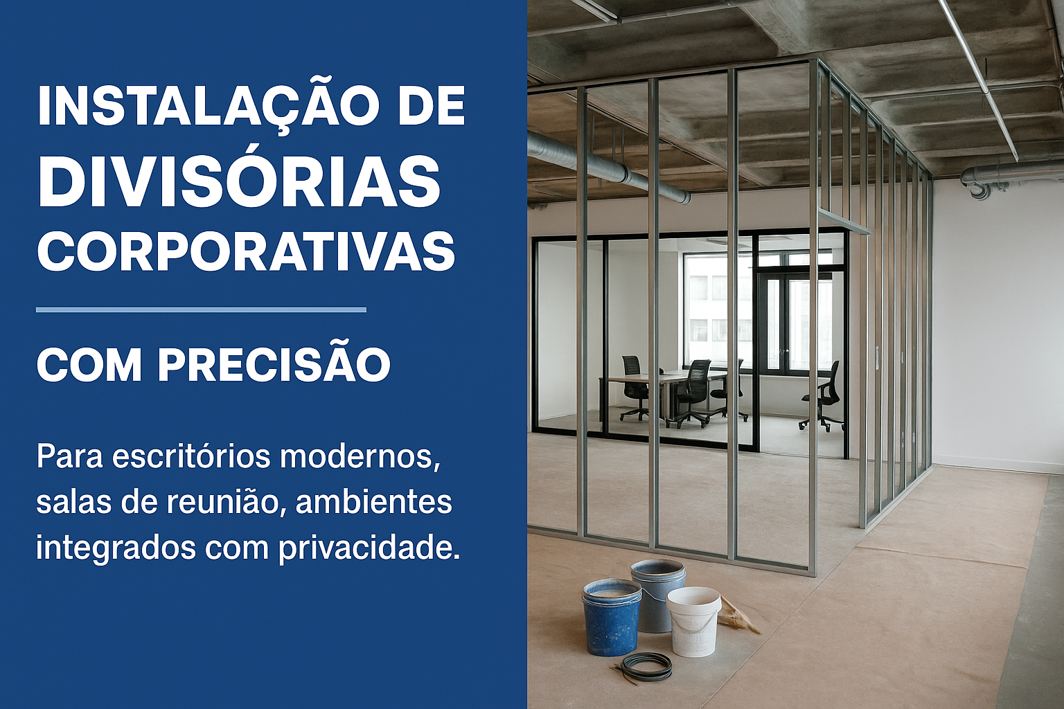 Slide 3 - Instalação de Divisórias Corporativas com Precisão